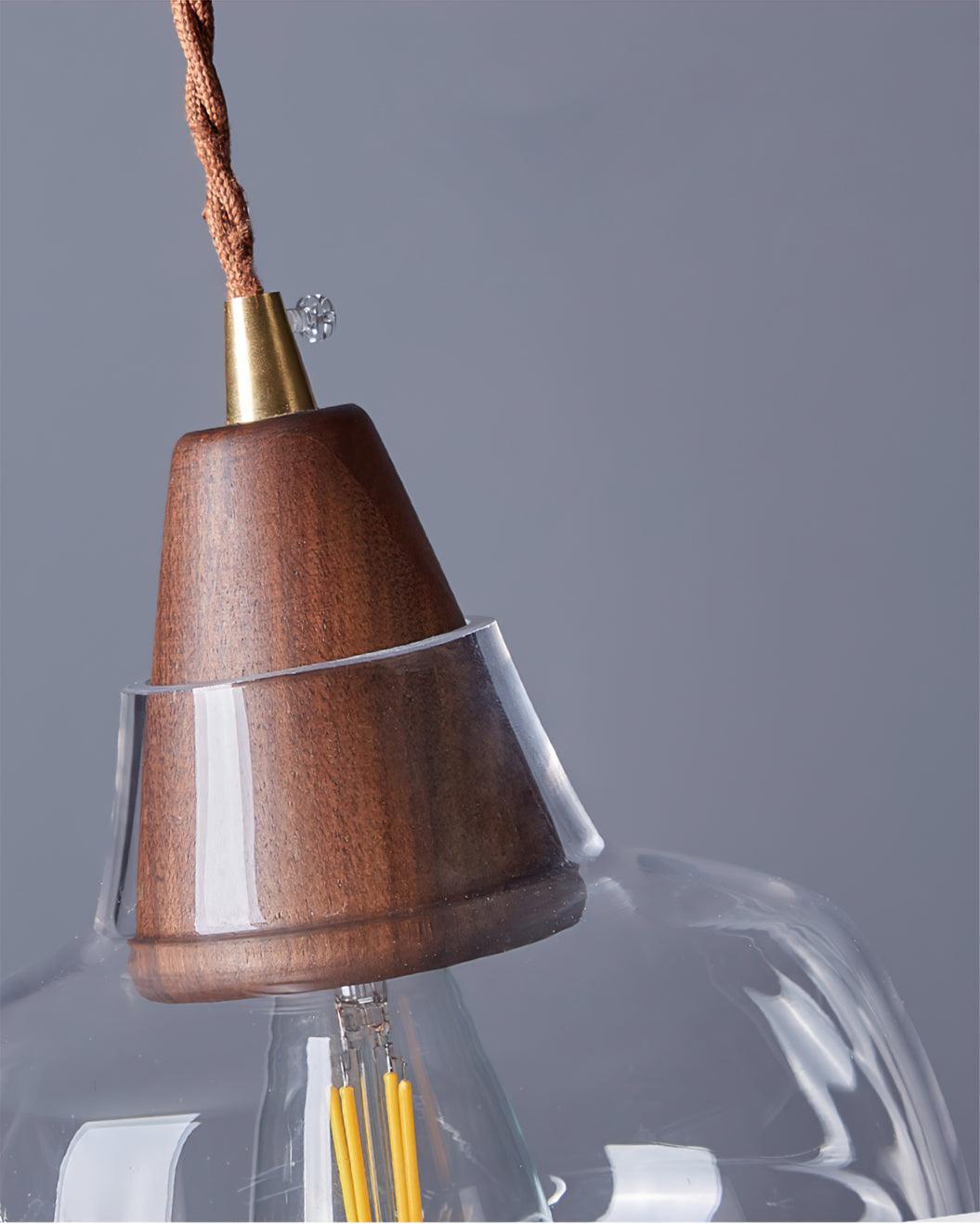 Walnut Glass Pendant Lamp - Loonglight