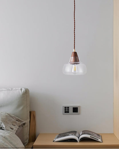 Walnut Glass Pendant Lamp - Loonglight
