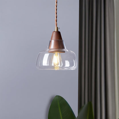 Walnut Glass Pendant Lamp - Loonglight