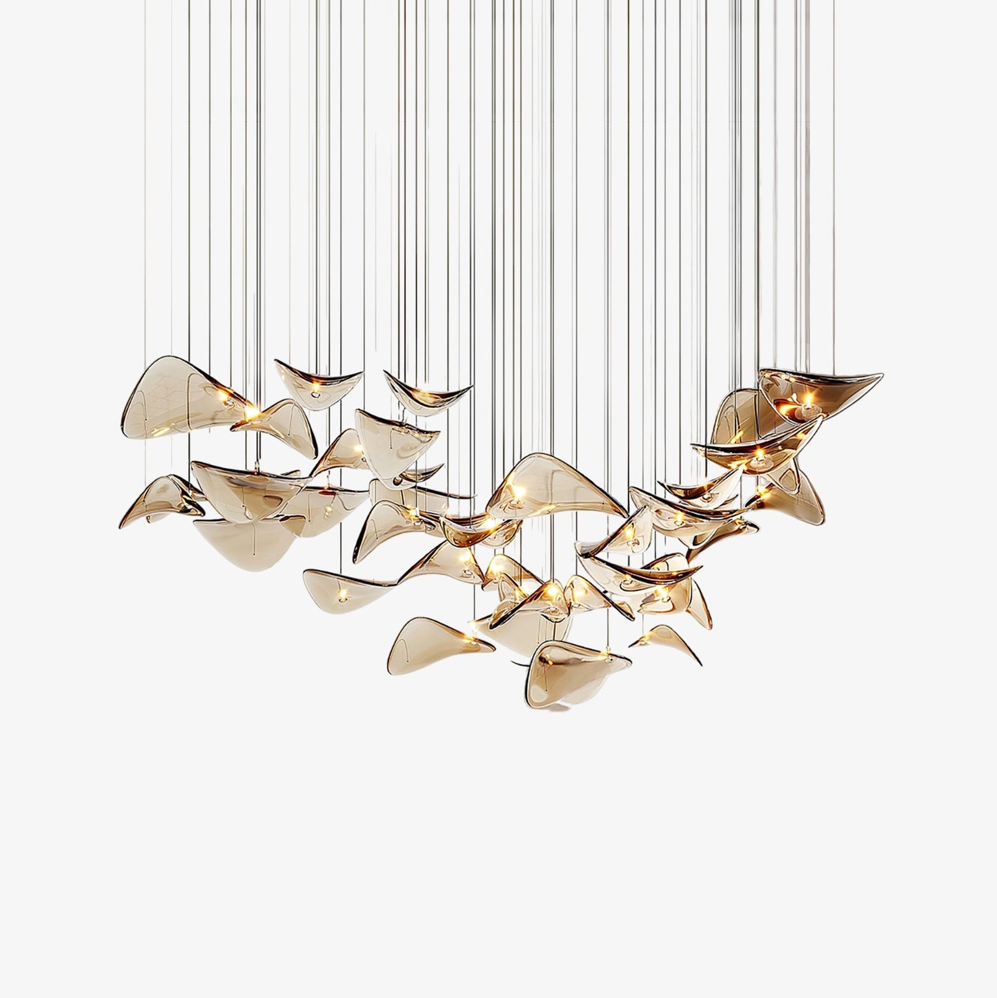 Wave Glass Leaf Chandelier - Loonglight