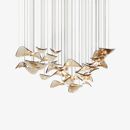 Wave Glass Leaf Chandelier - Loonglight