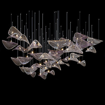 Wave Glass Leaf Chandelier - Loonglight