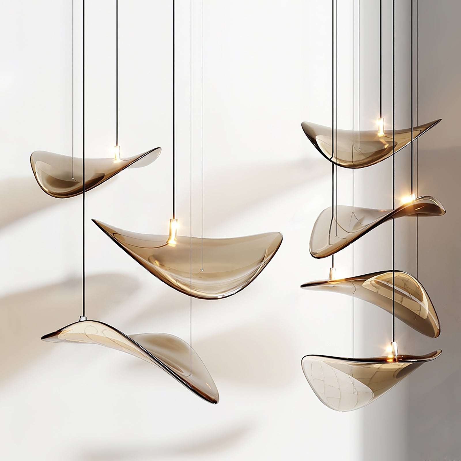 Wave Glass Leaf Chandelier - Loonglight