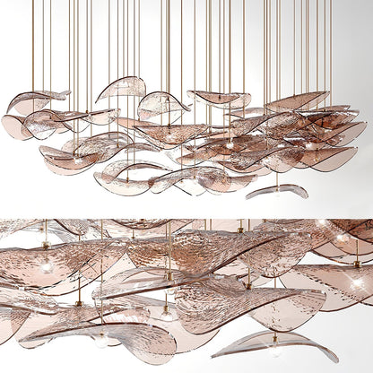 Wave Glass Leaf Chandelier - Loonglight