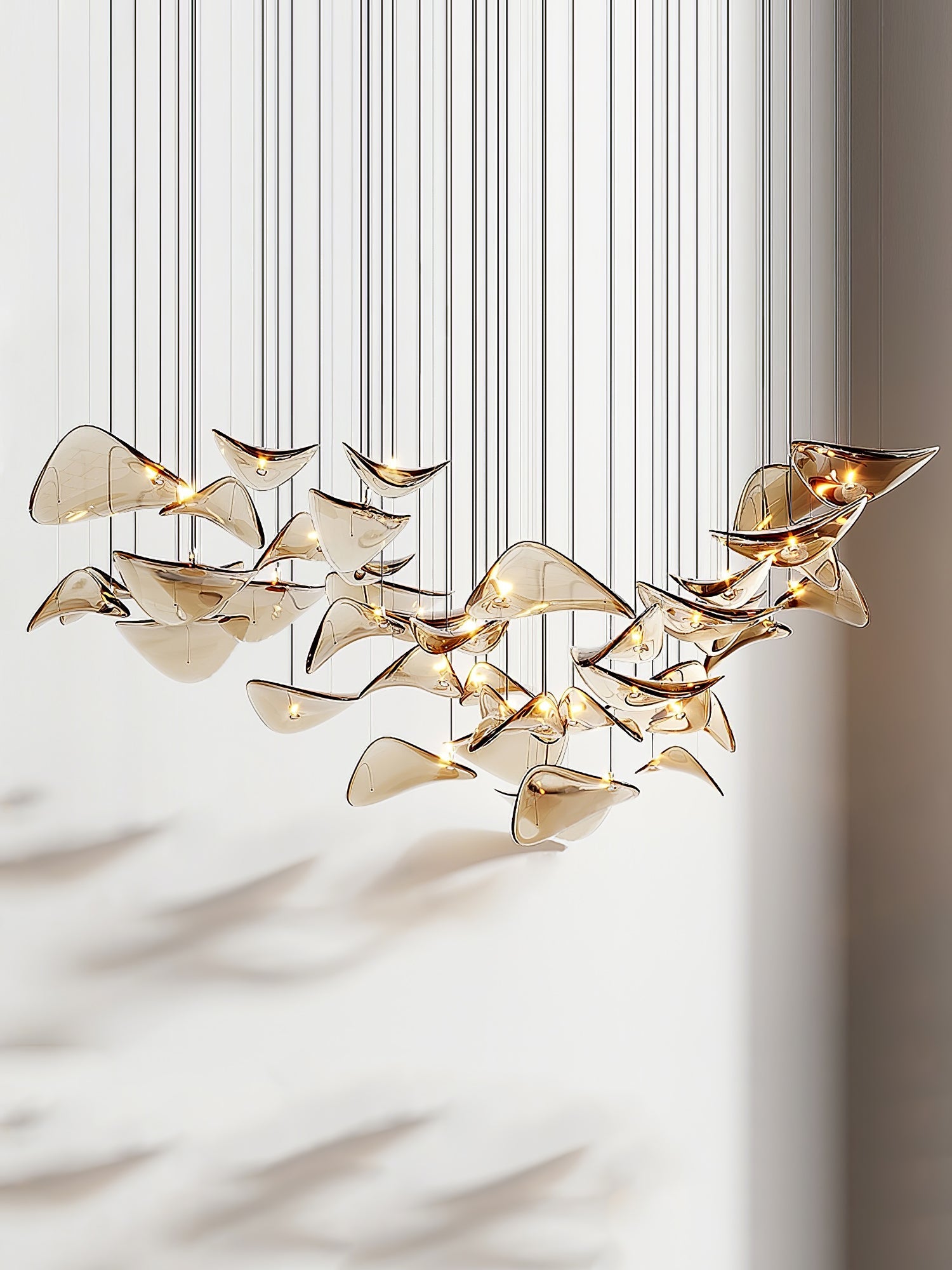 Wave Glass Leaf Chandelier - Loonglight