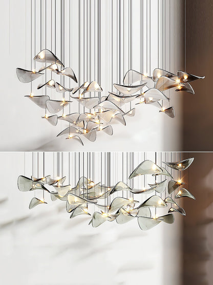 Wave Glass Leaf Chandelier - Loonglight