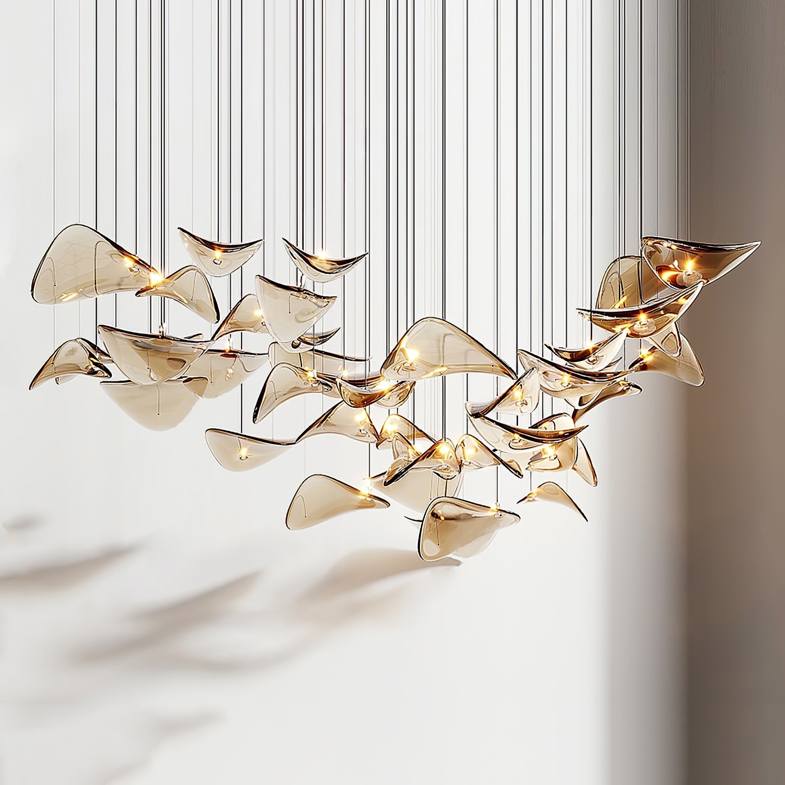 Wave Glass Leaf Chandelier - Loonglight