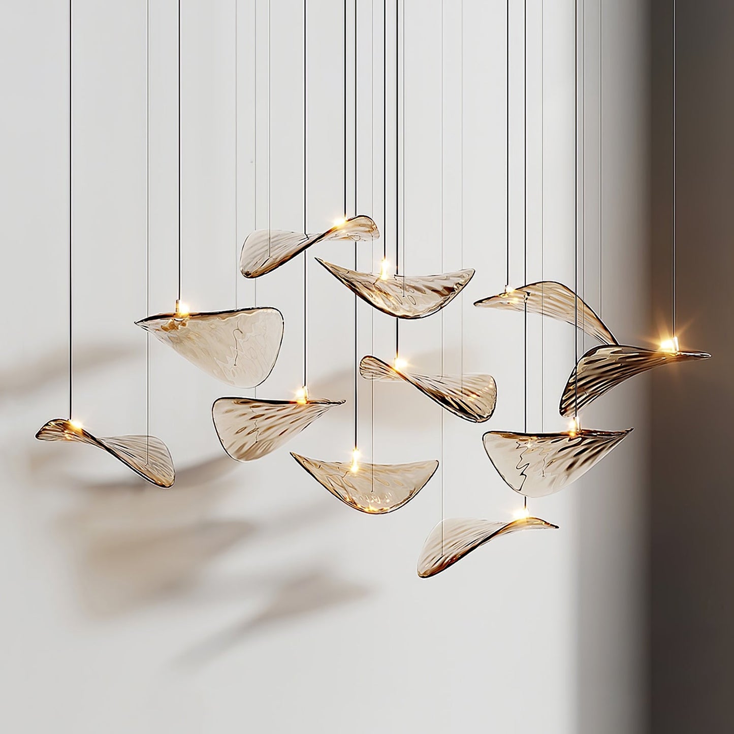 Wave Glass Leaf Chandelier - Loonglight