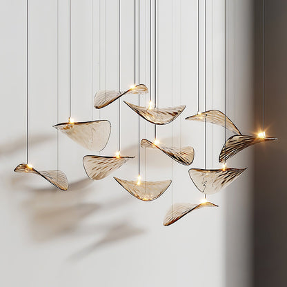 Wave Glass Leaf Chandelier - Loonglight