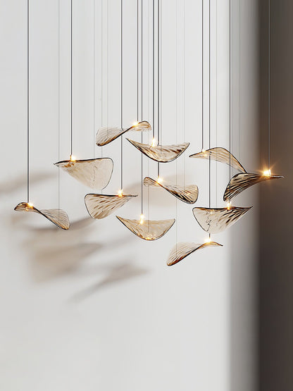 Wave Glass Leaf Chandelier - Loonglight