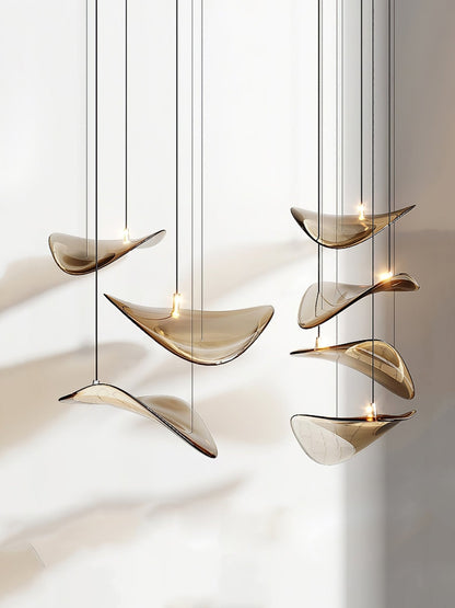 Wave Glass Leaf Chandelier - Loonglight