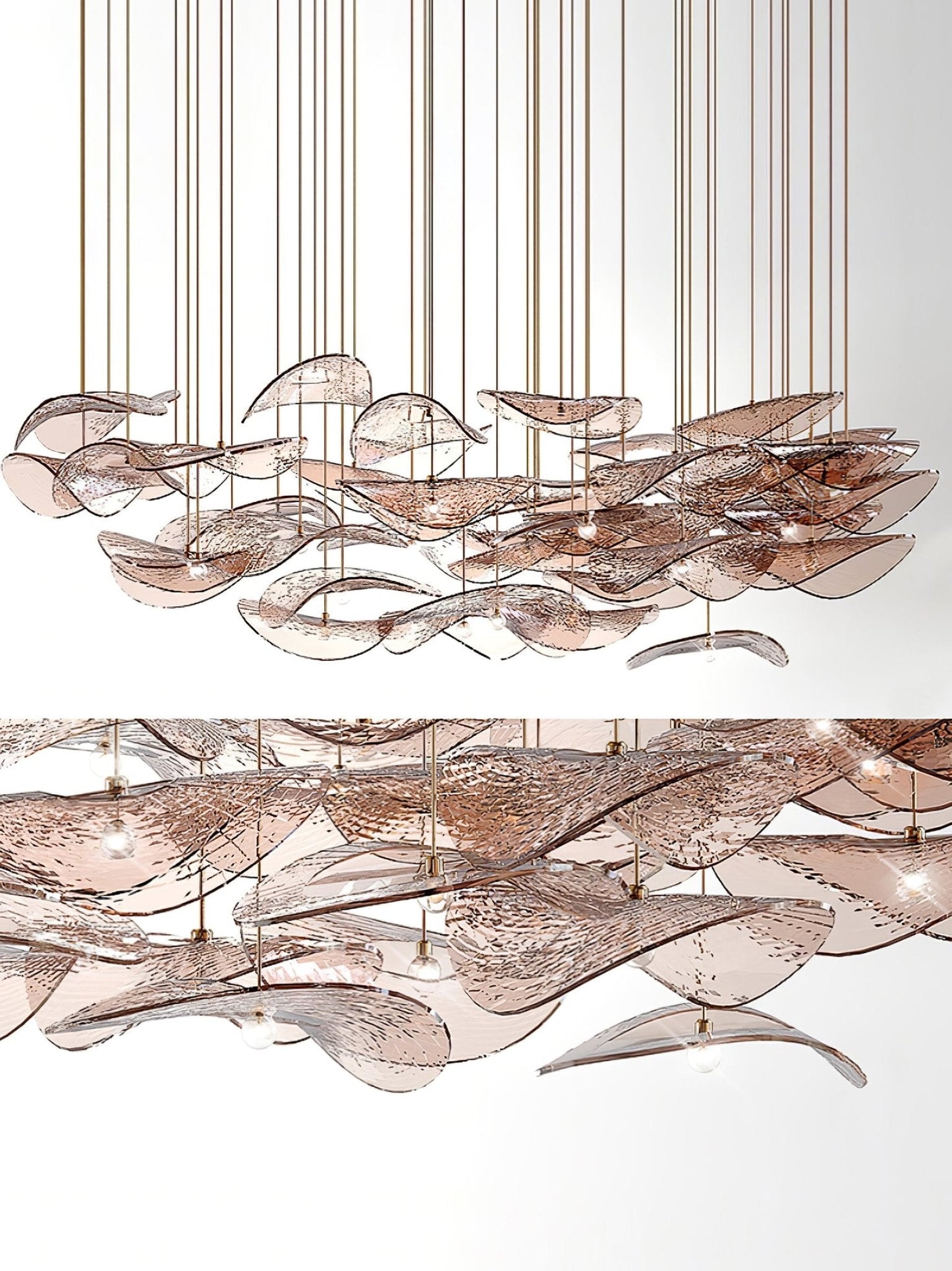 Wave Glass Leaf Chandelier - Loonglight