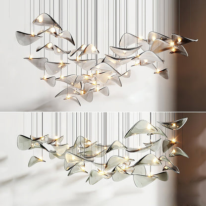 Wave Glass Leaf Chandelier - Loonglight