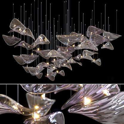 Wave Glass Leaf Chandelier - Loonglight
