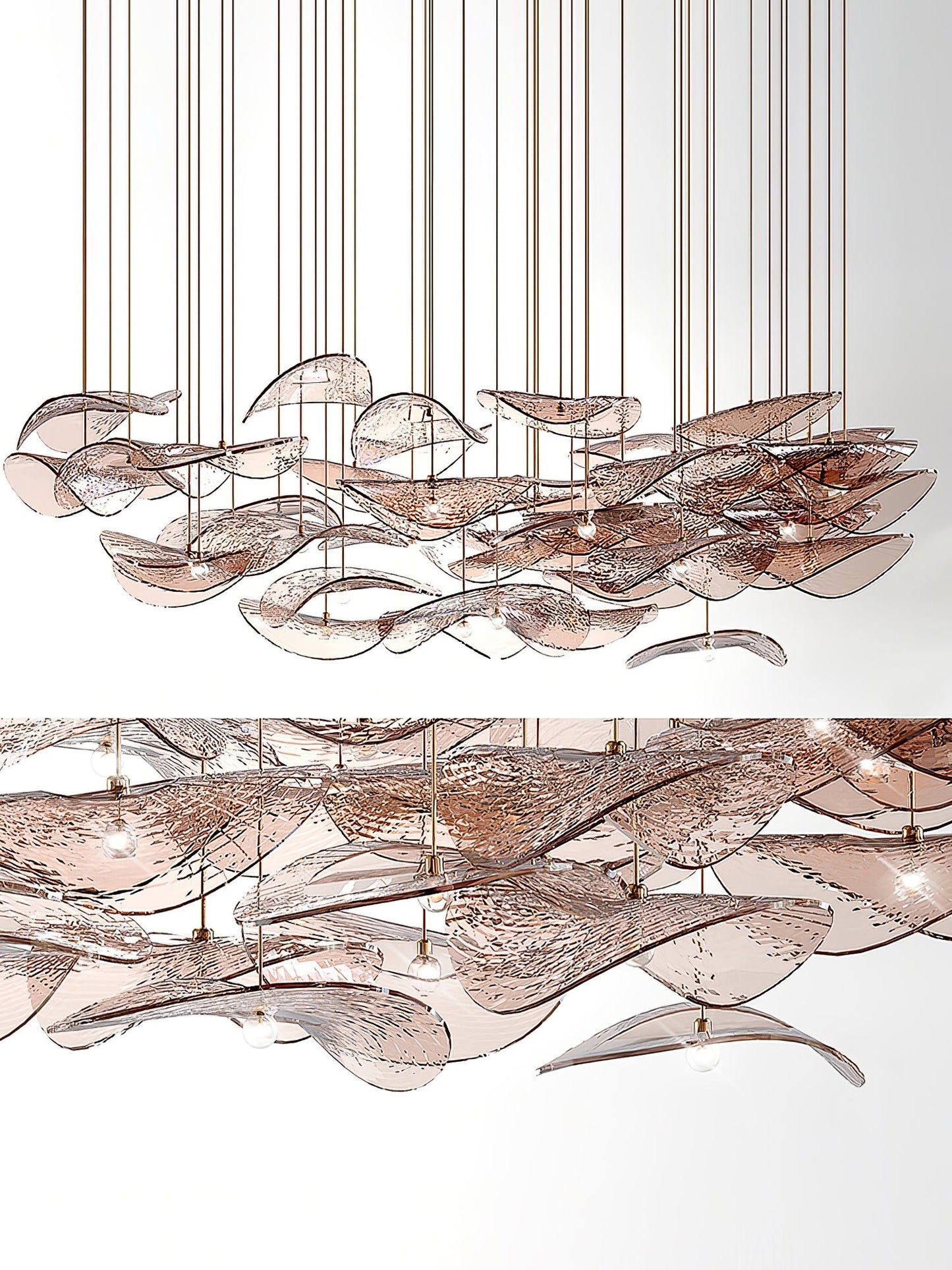 Wave Glass Leaf Chandelier - Loonglight