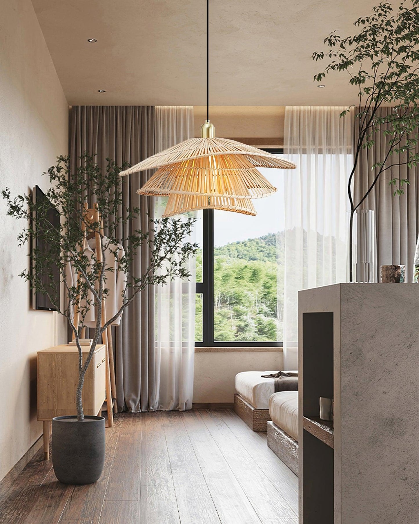 Weaver Bamboo Pendant Light - Loonglight