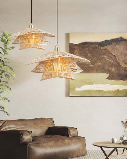 Weaver Bamboo Pendant Light - Loonglight