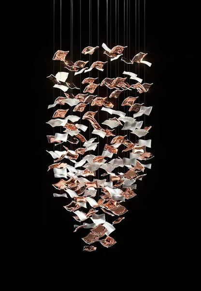 Square Glass Leaf Chandelier - Loonglight