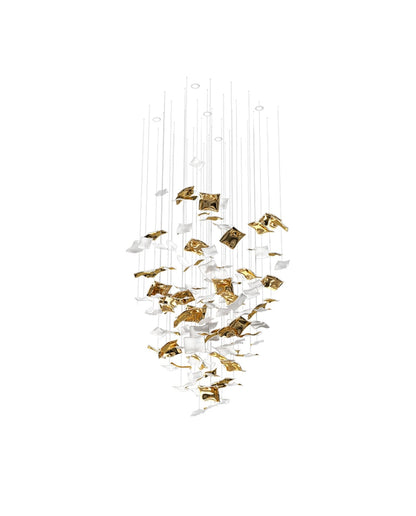 Square Glass Leaf Chandelier - Loonglight