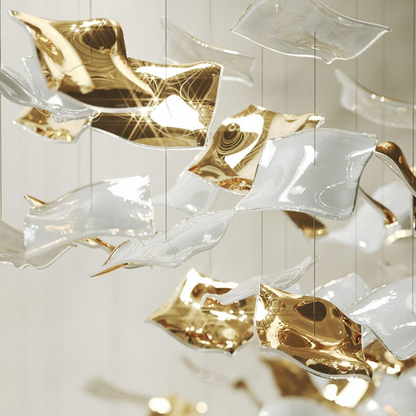 Square Glass Leaf Chandelier - Loonglight