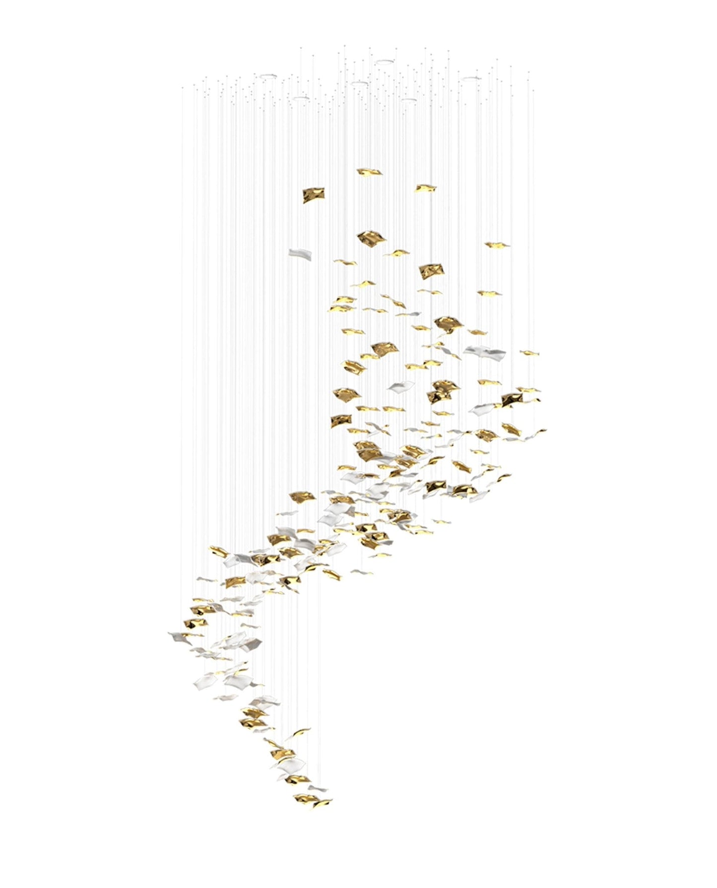 Square Glass Leaf Chandelier - Loonglight