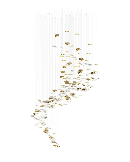 Square Glass Leaf Chandelier - Loonglight