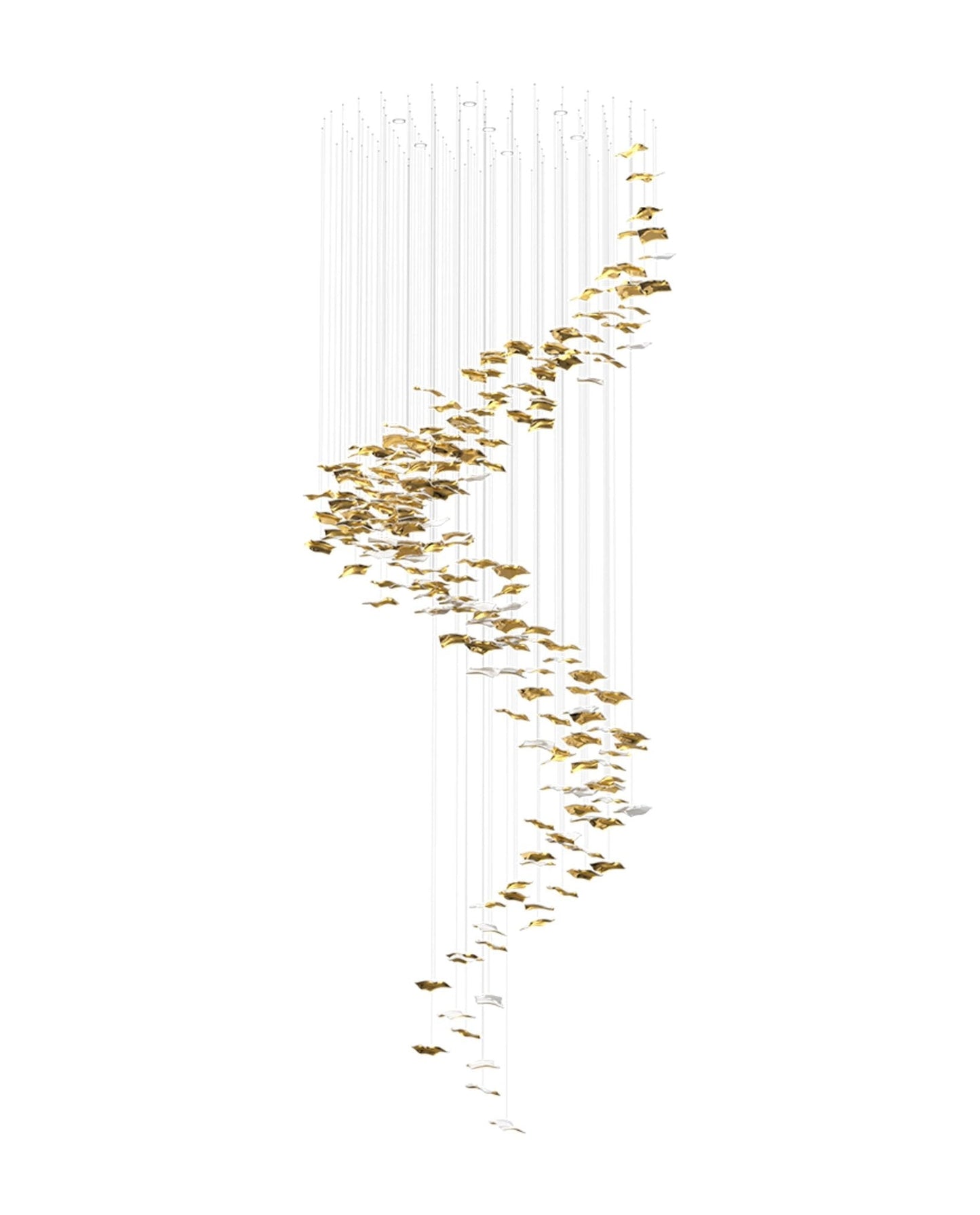 Square Glass Leaf Chandelier - Loonglight