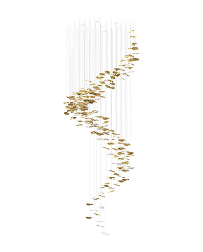 Square Glass Leaf Chandelier - Loonglight