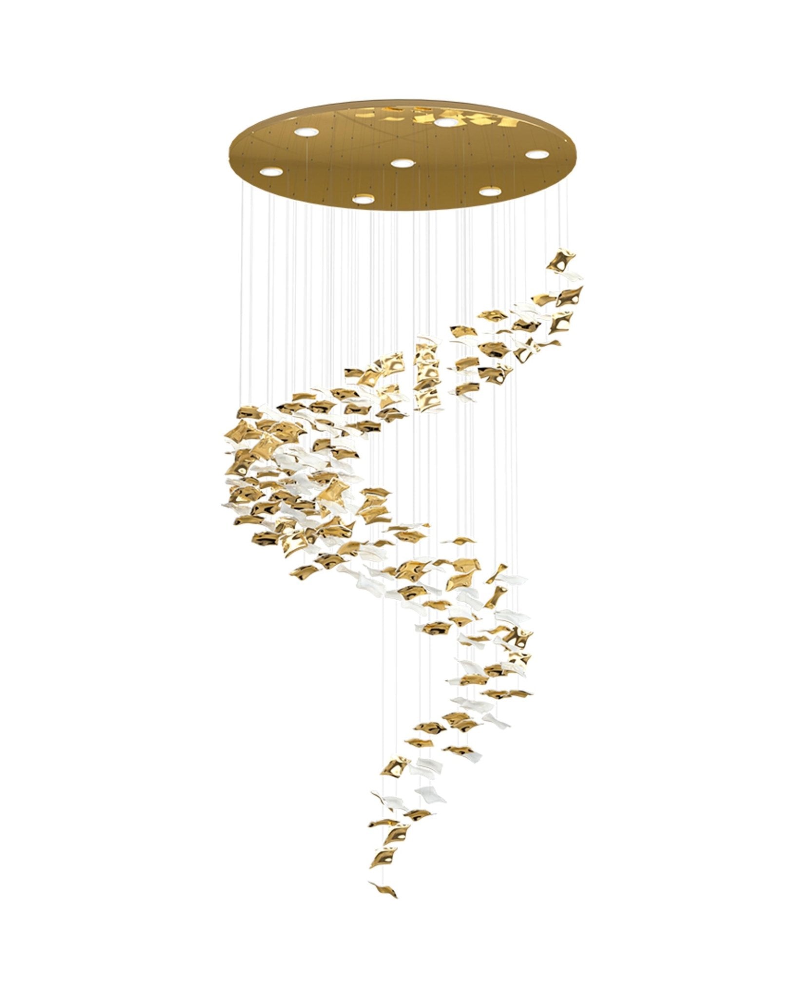 Square Glass Leaf Chandelier - Loonglight