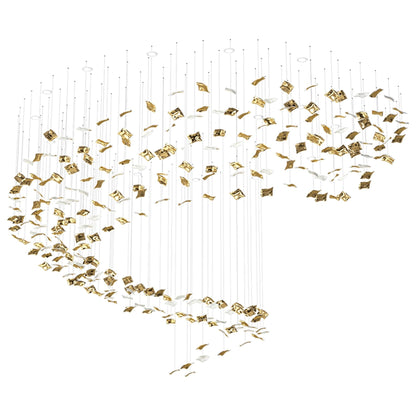 Square Glass Leaf Chandelier - Loonglight