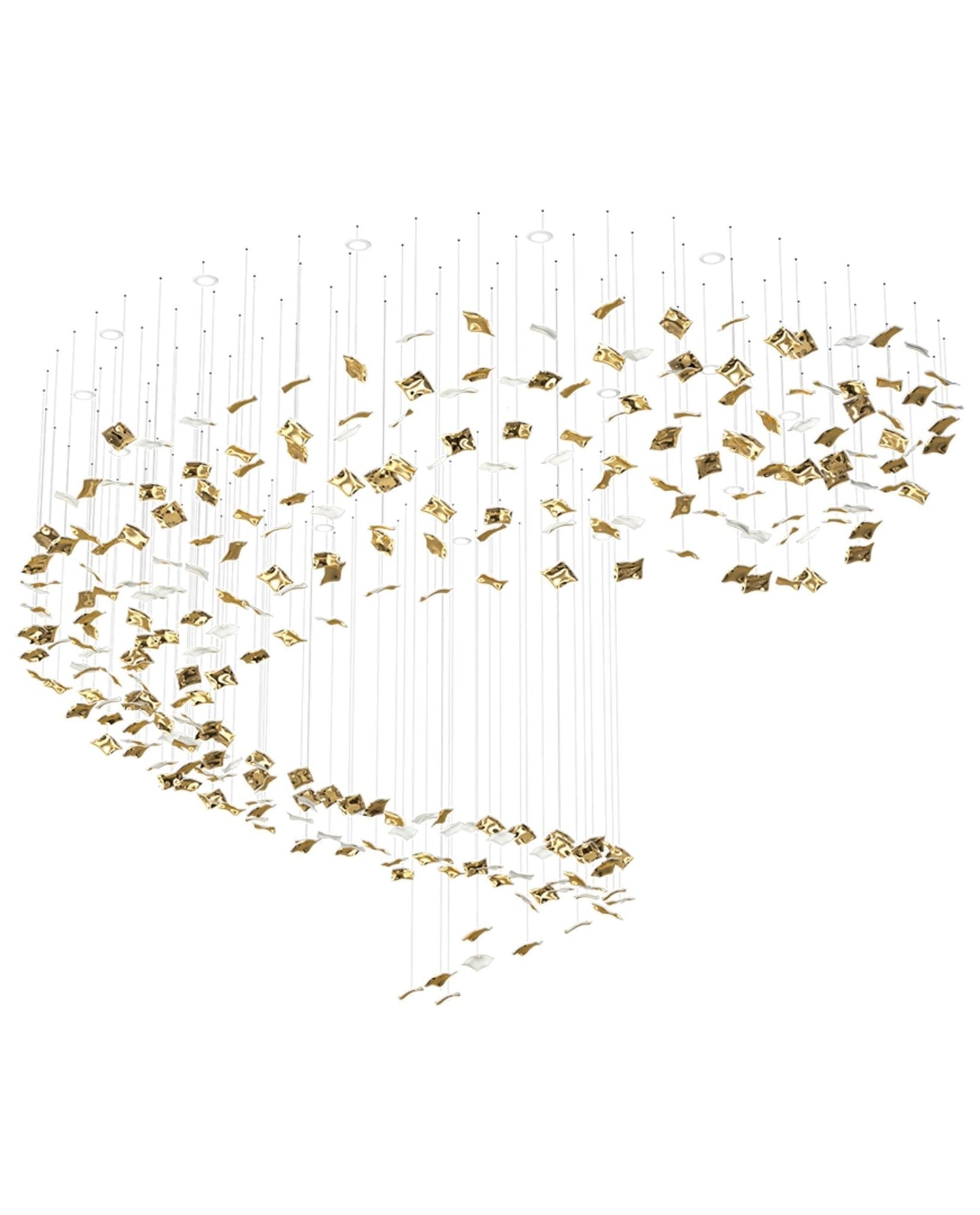 Square Glass Leaf Chandelier - Loonglight