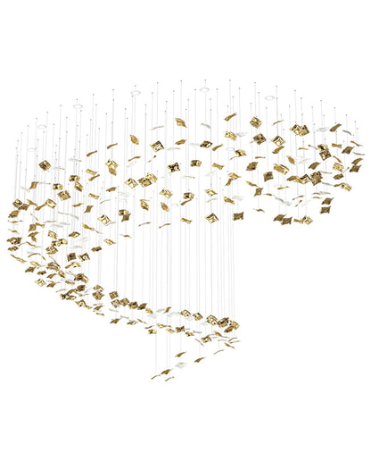 Square Glass Leaf Chandelier - Loonglight