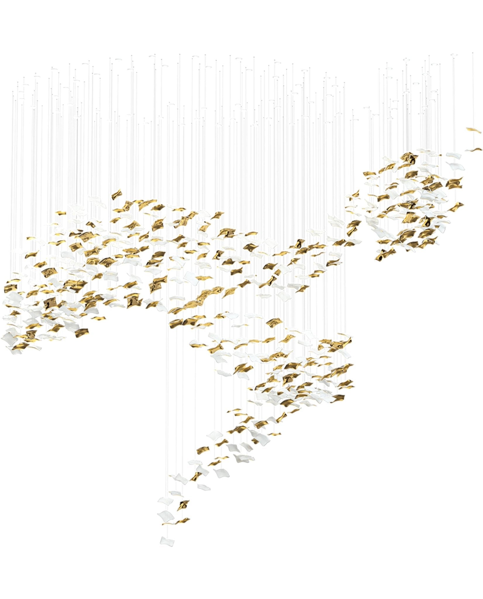 Square Glass Leaf Chandelier - Loonglight