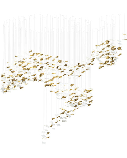 Square Glass Leaf Chandelier - Loonglight