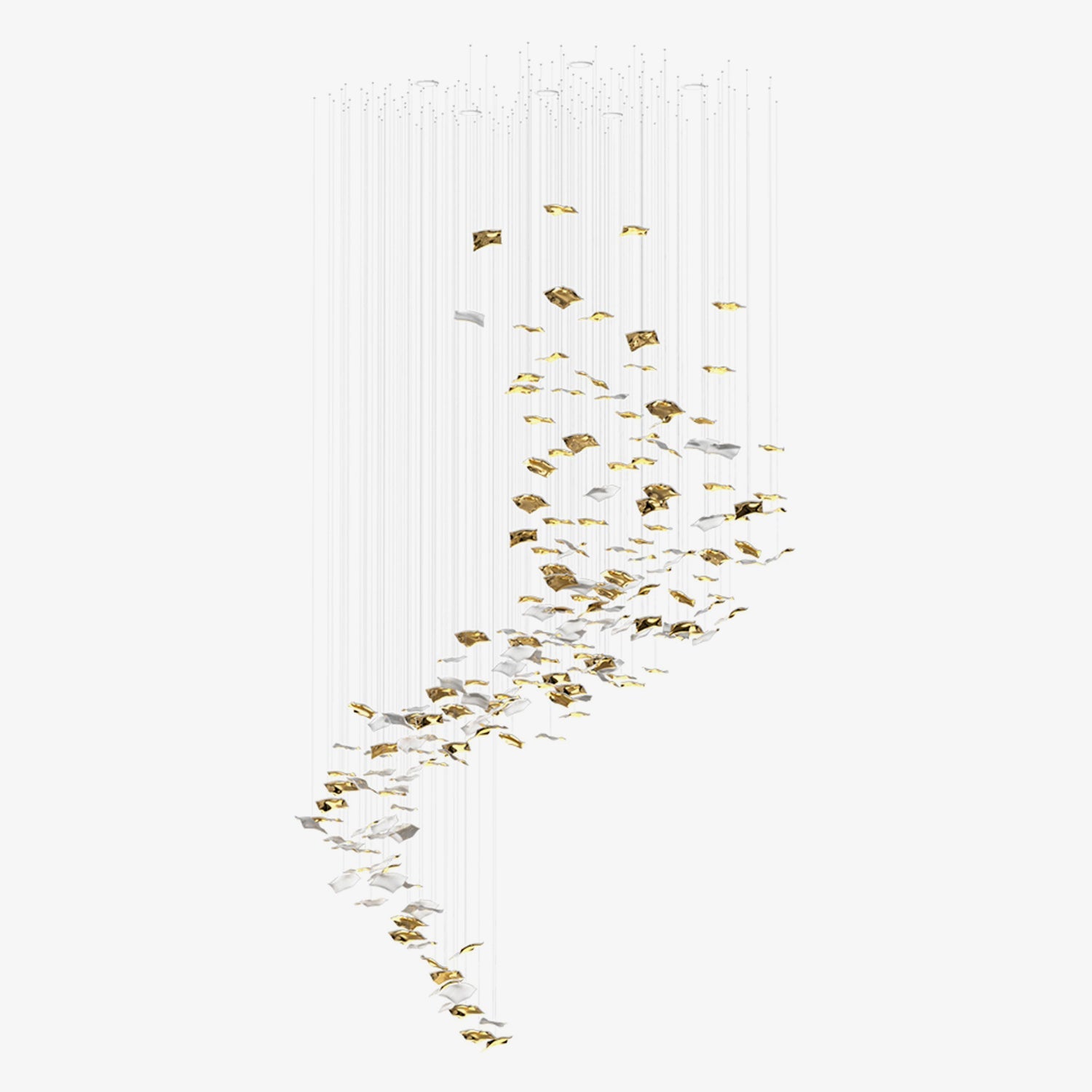 Square Glass Leaf Chandelier - Loonglight