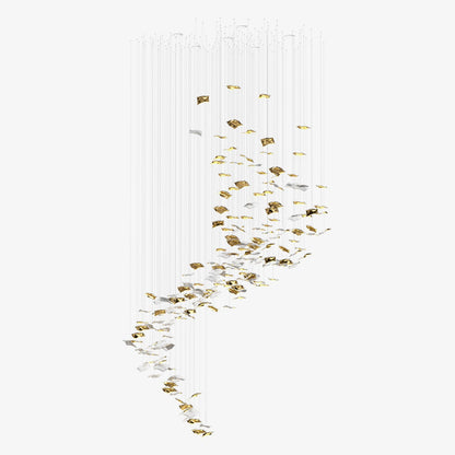 Square Glass Leaf Chandelier - Loonglight