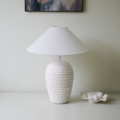 White Calico Table Lamp - Loonglight