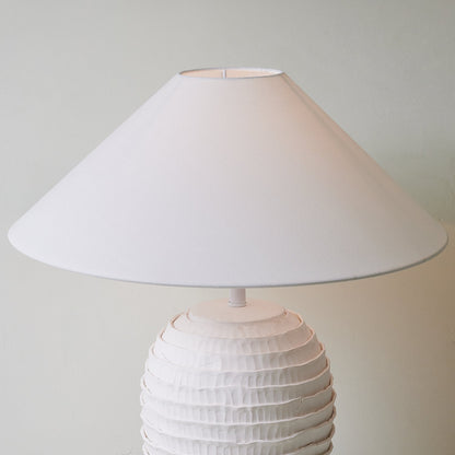 White Calico Table Lamp - Loonglight