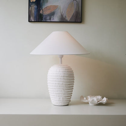 White Calico Table Lamp - Loonglight