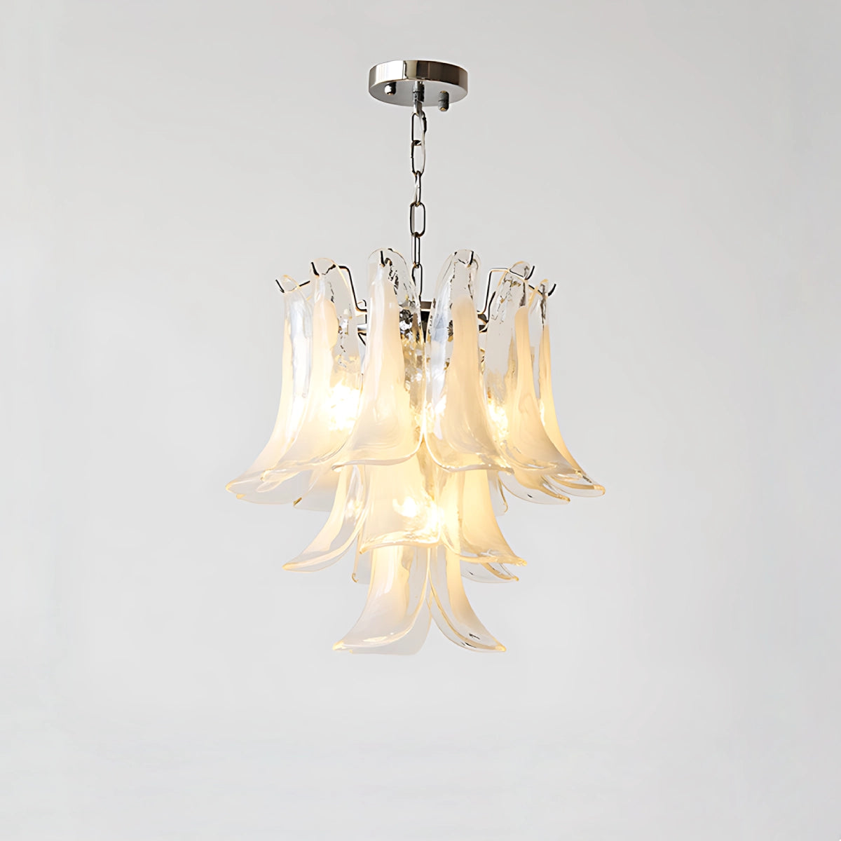 White Feather Murano Glass Chandelier - Loonglight