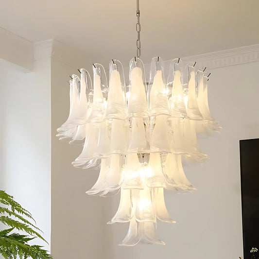White Feather Murano Glass Chandelier - Loonglight
