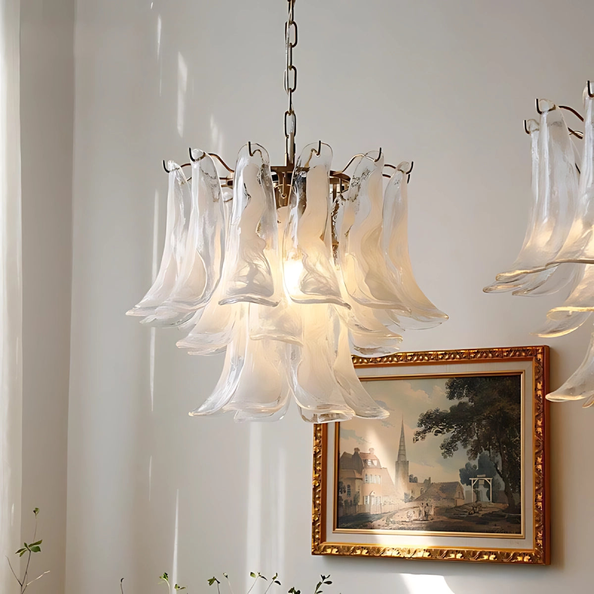 White Feather Murano Glass Chandelier - Loonglight