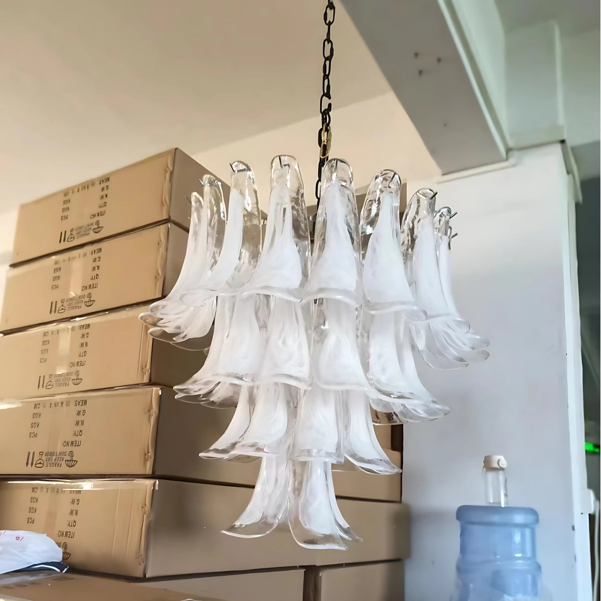 White Feather Murano Glass Chandelier - Loonglight