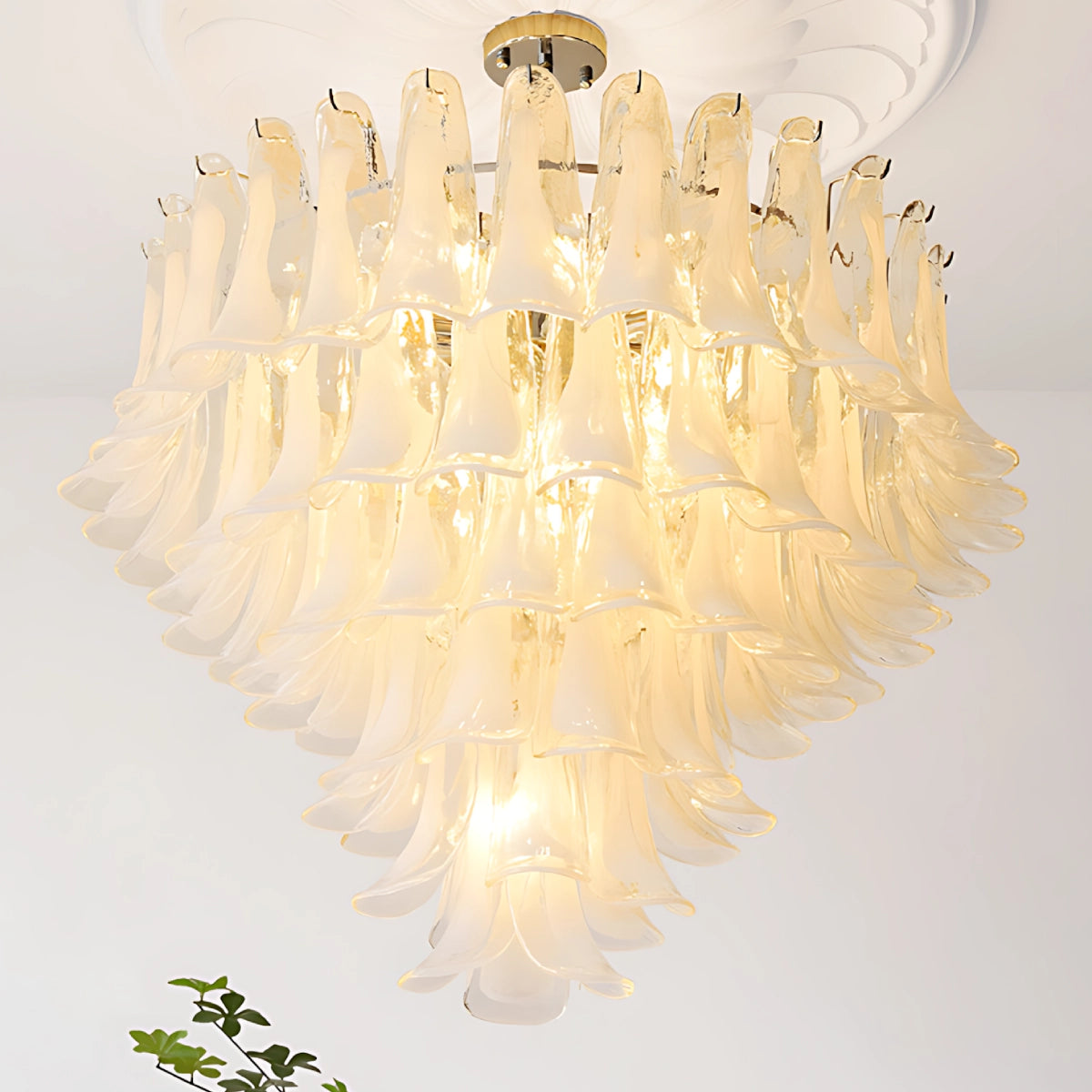 White Feather Murano Glass Chandelier - Loonglight
