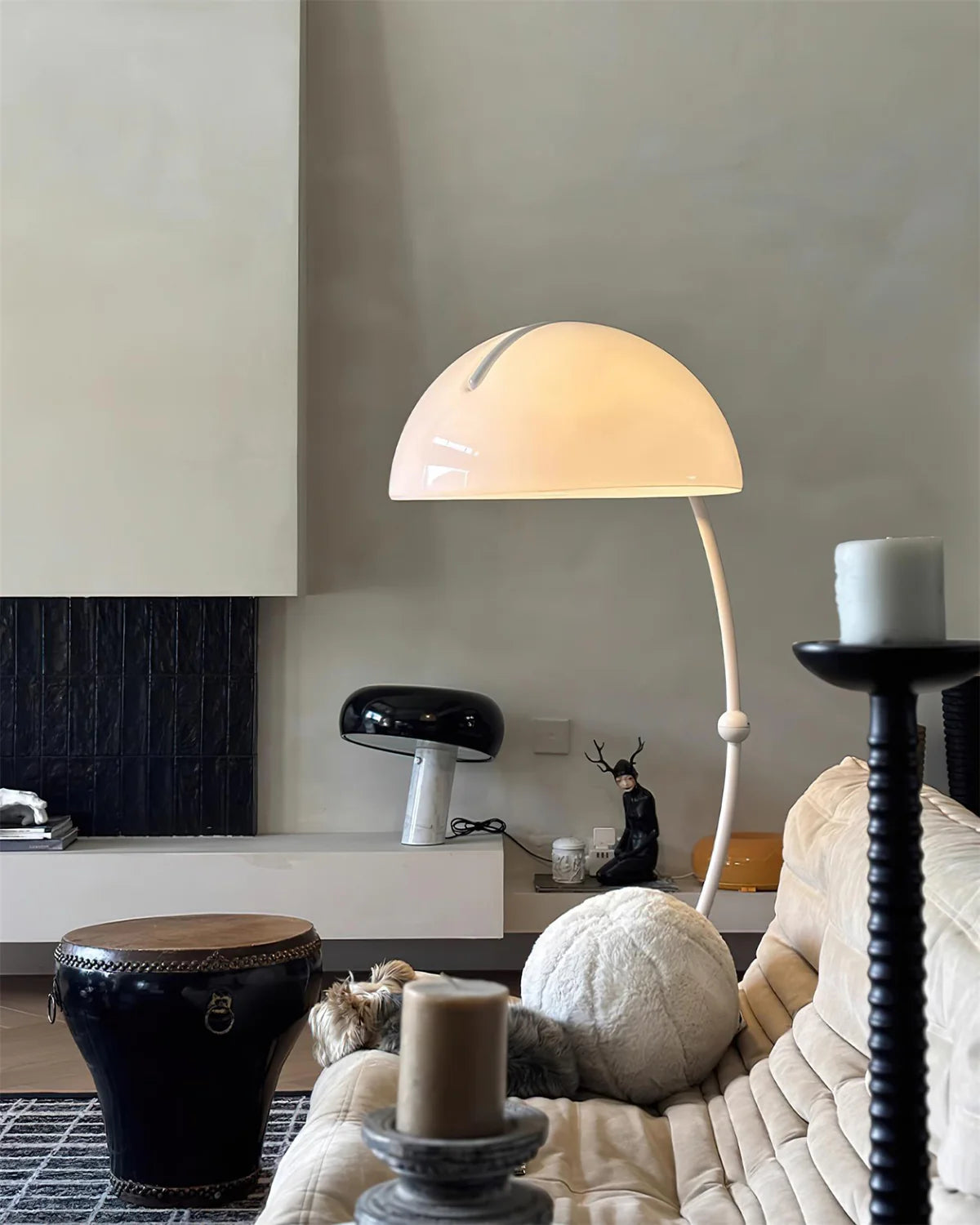 White Greta Serpente Floor Lamp - Loonglight