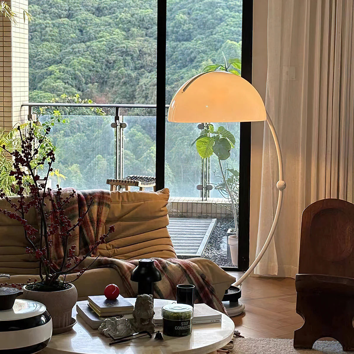 White Greta Serpente Floor Lamp - Loonglight