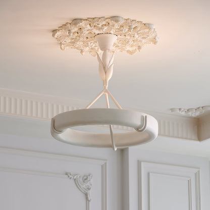 White Plaster Chandelier 30