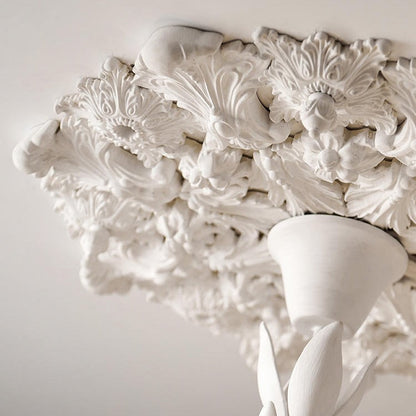 White Plaster Chandelier 4