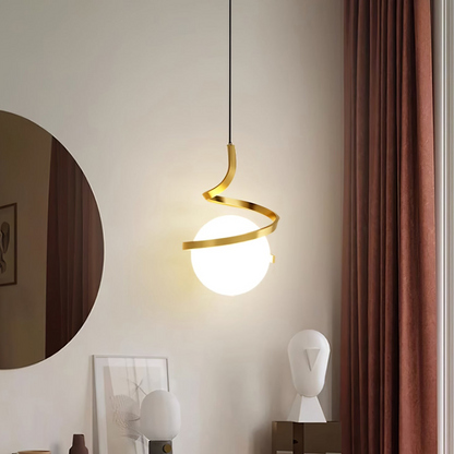 Spiral Glass Ball Pendant Light