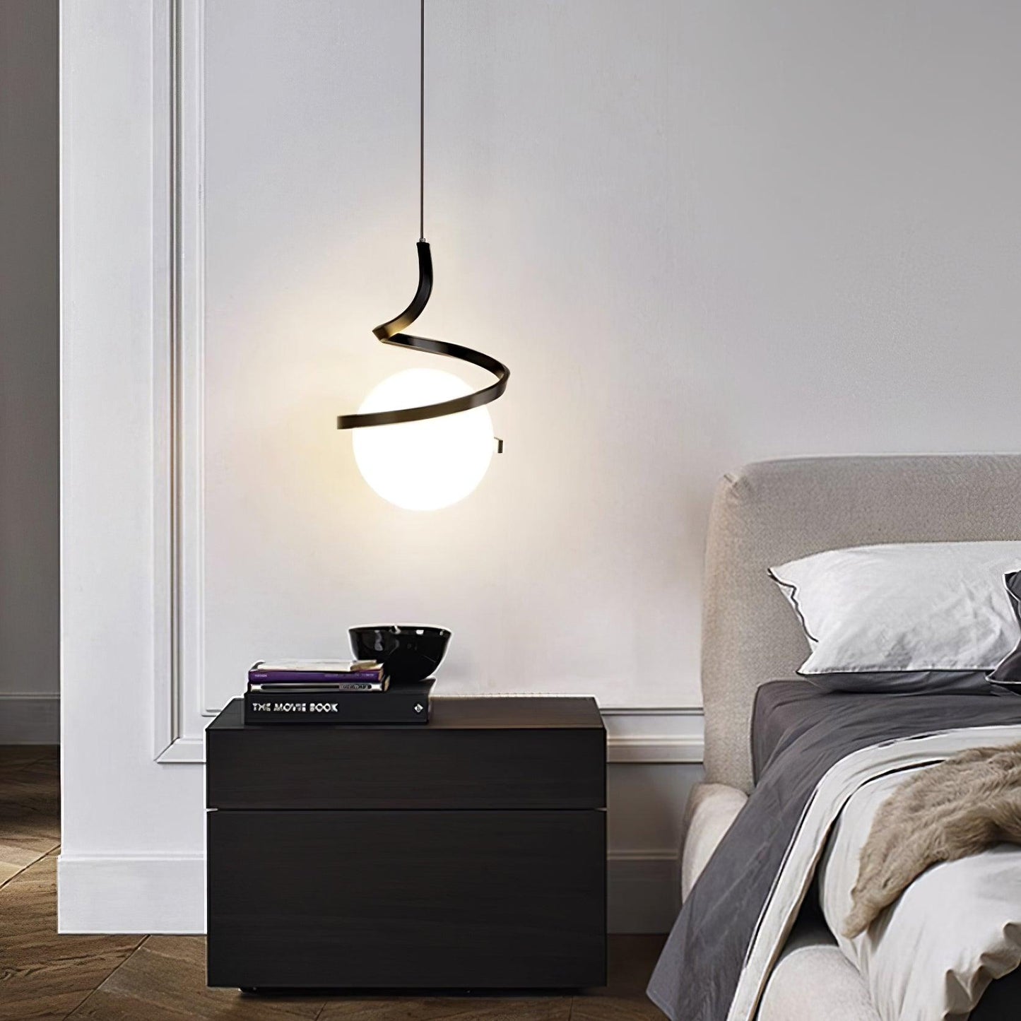 Spiral Glass Ball Pendant Light